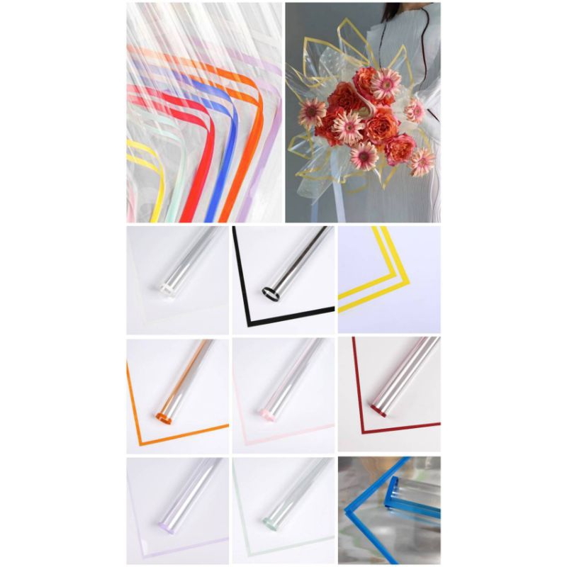 

Kertas Buket Bunga Transparan List Warna Free Packing 1 Lembar OPP Transparan Bening List Warna Kertas Buket Pembungkus Bunga Wrapping Paper Waterproff Cellophane Kaca Frame List