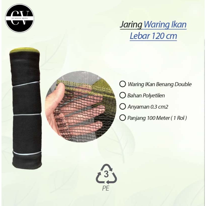 Jaring Waring Jaring Ikan Anti Geser Lebar 120cm 1 Roll 100 meter