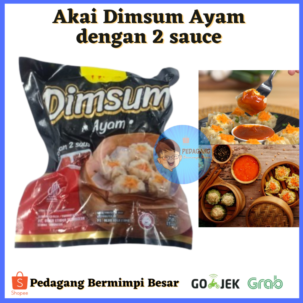 

Akai Dimsum Ayam dengan 2 Saus 250gr/ Akai Dimsum Ayam/ Dimsum Ayam Aka/ Dimsum