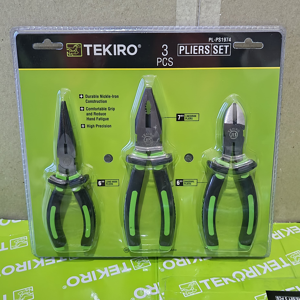 Tang Tekiro Set 3 Pcs / Tang Potong /Tang Kombinasi / Tang Lancip Tekiro Original