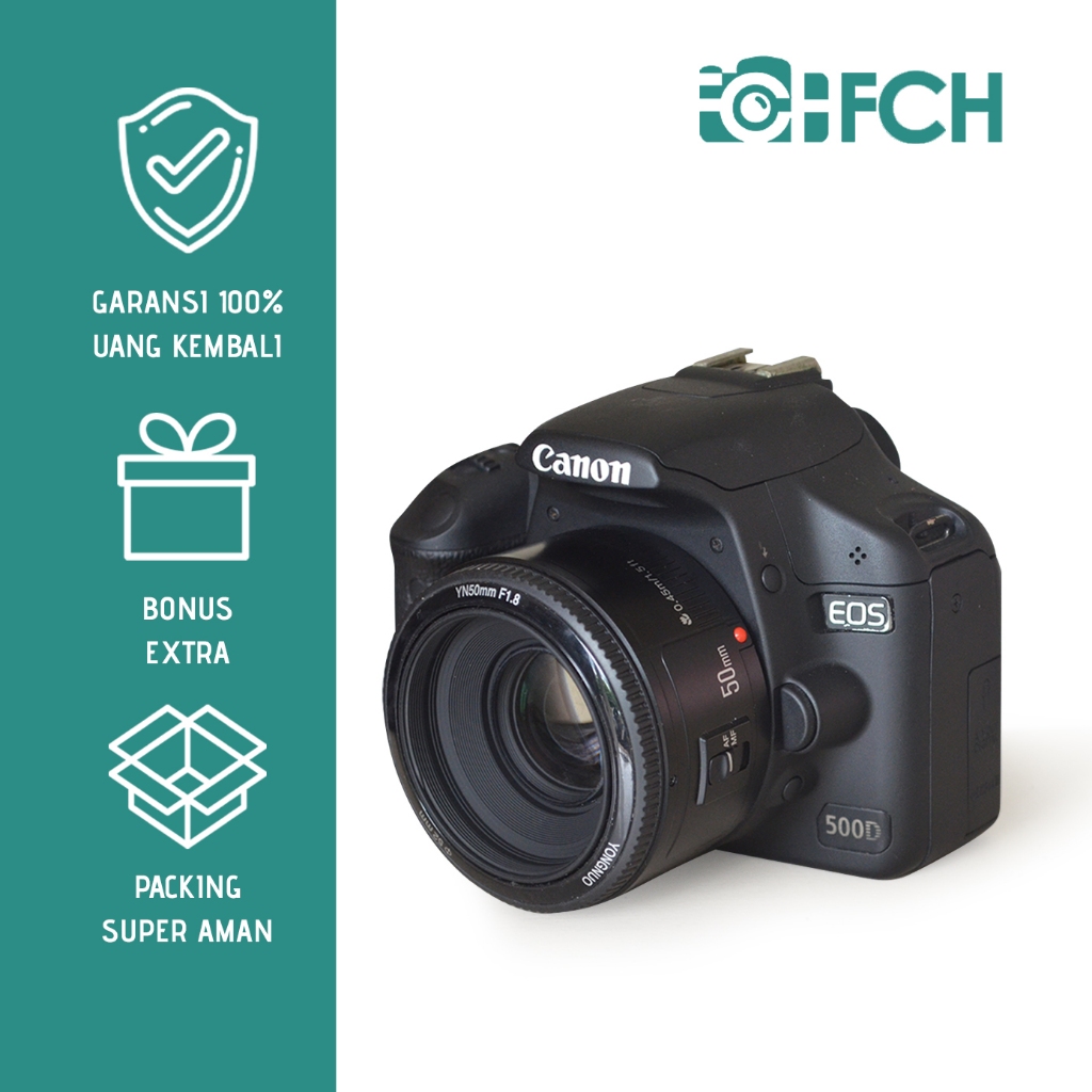 [PAKET BOKEH] CANON 500D LENSA FIX DSLR KAMERA PEMULA BUKAN 1200D/1300D/600D