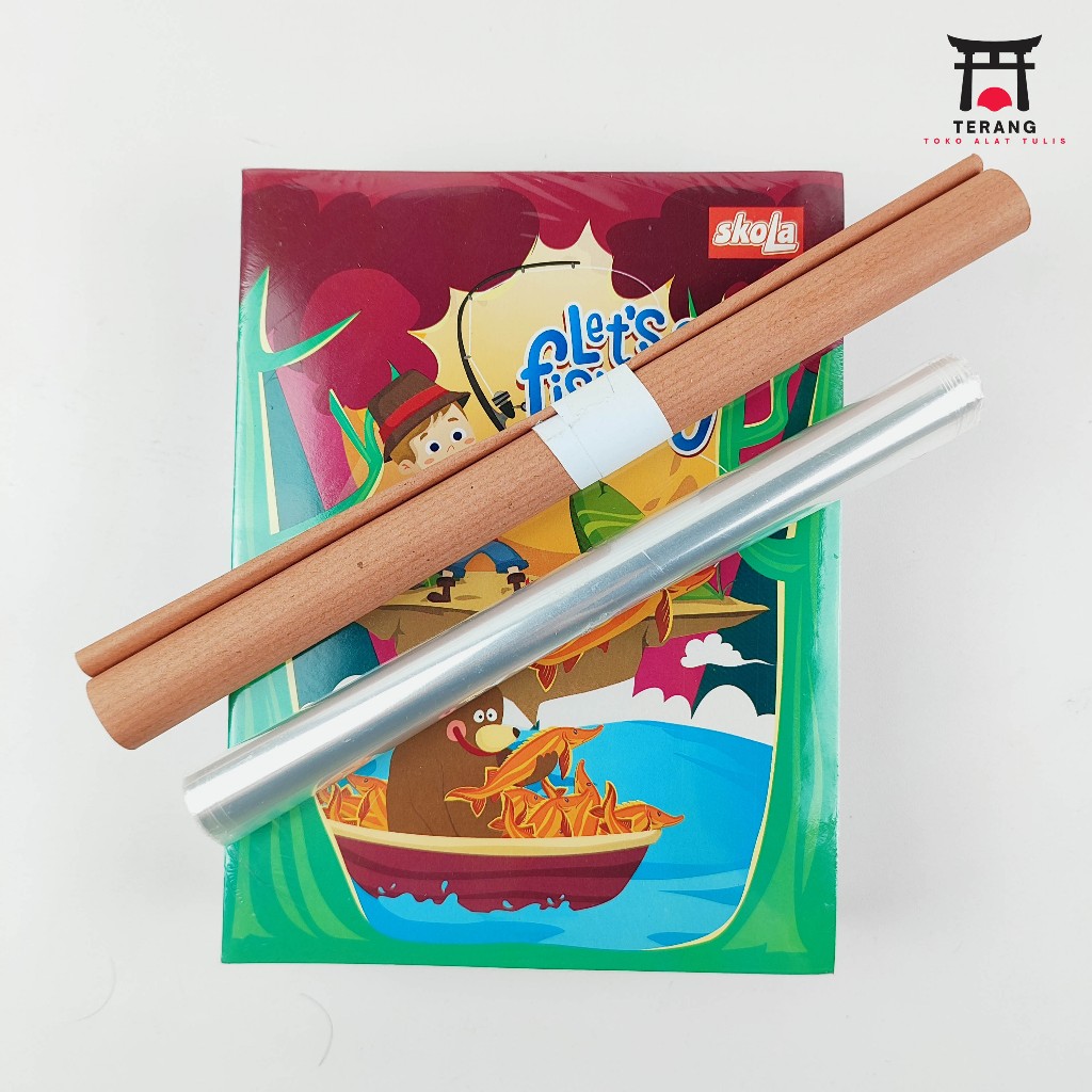 

Sampul Kertas Buku Tulis Coklat Polos set Cover Plastik Bening 10Lembar