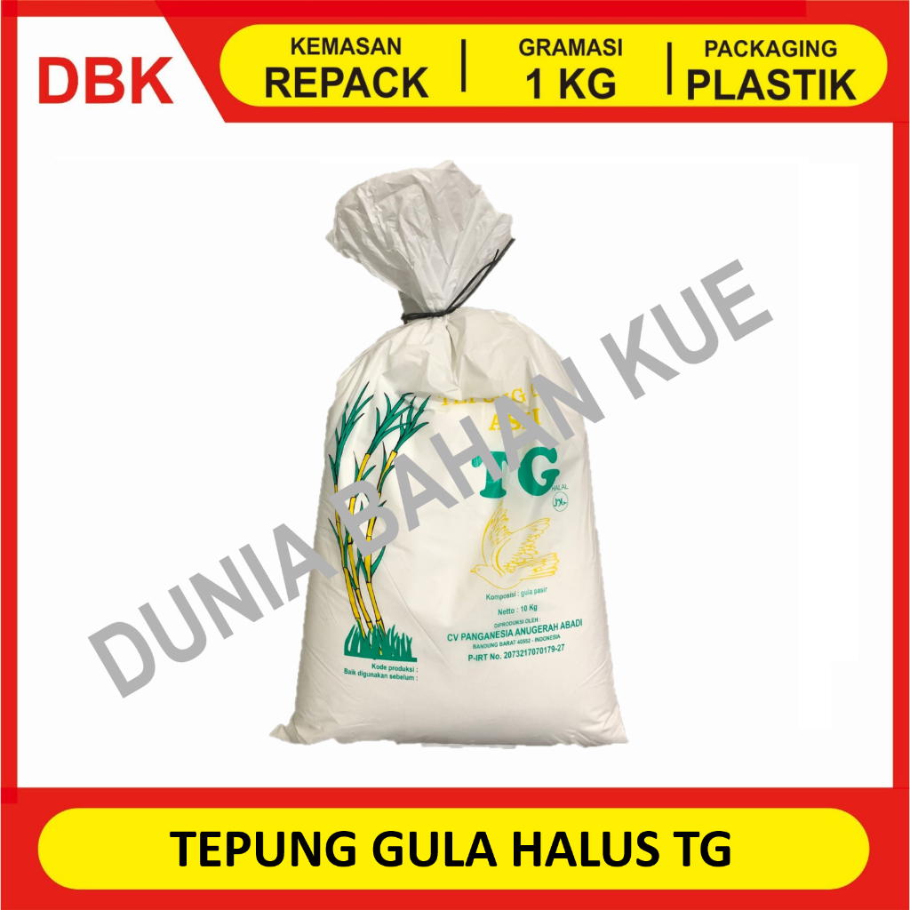 

TEPUNG GULA HALUS ASLI MURNI TG / GULA HALUS TEPUNG TG - 1 KG