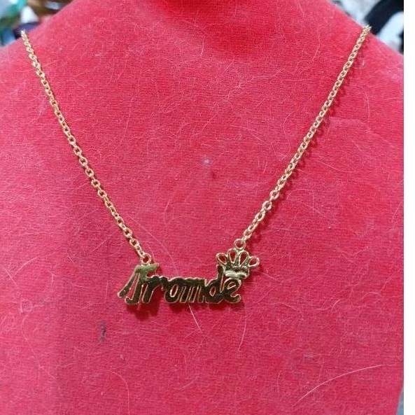 24k kalung nama emas asli kadar 99,99%.