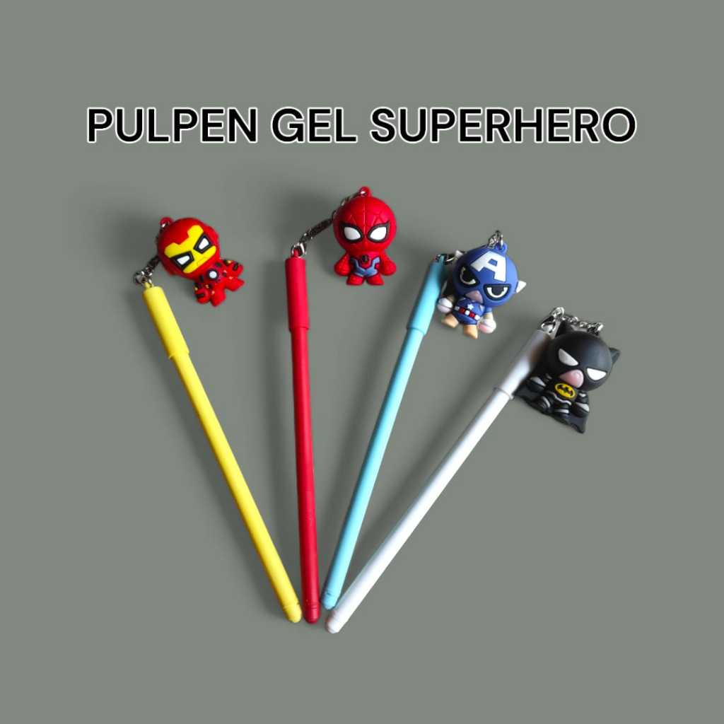 

LUCKY CAT - PULPEN GEL 0.5MM SUPERHERO | SPIDERMAN | CAPTAIN AMERICA | BATMAN | IRONMAN | SUPER HERO | PEN GEL MARVEL AVENGER | ALAT TULIS SEKOLAH | ALAT TULIS KANTOR | ATK | PERLENGKAPAN ALAT TULIS | HADIAH ANAK COWOK | PULPEN KARAKTER MOTIF COWO LUCU