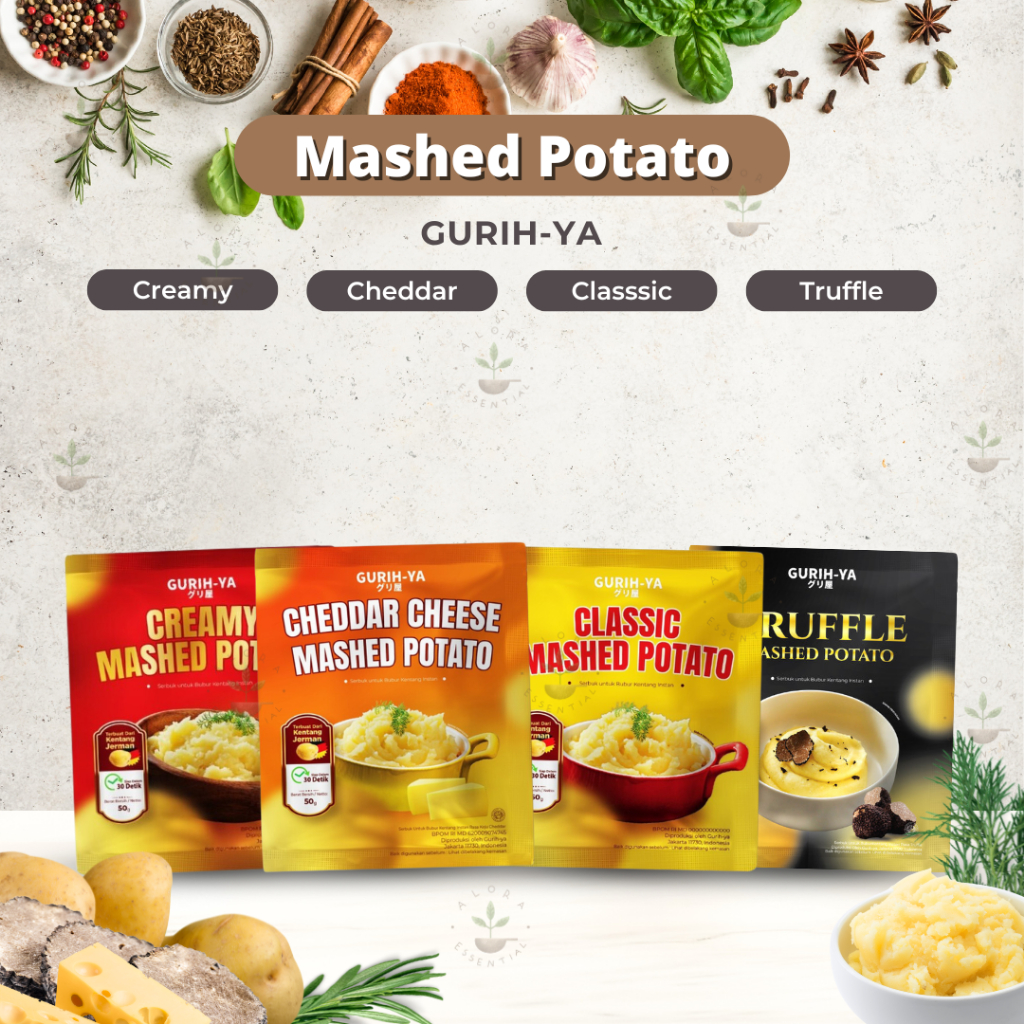 

Gurihya Mashed Potato 50gr - Mashed Potato Kentang Instan