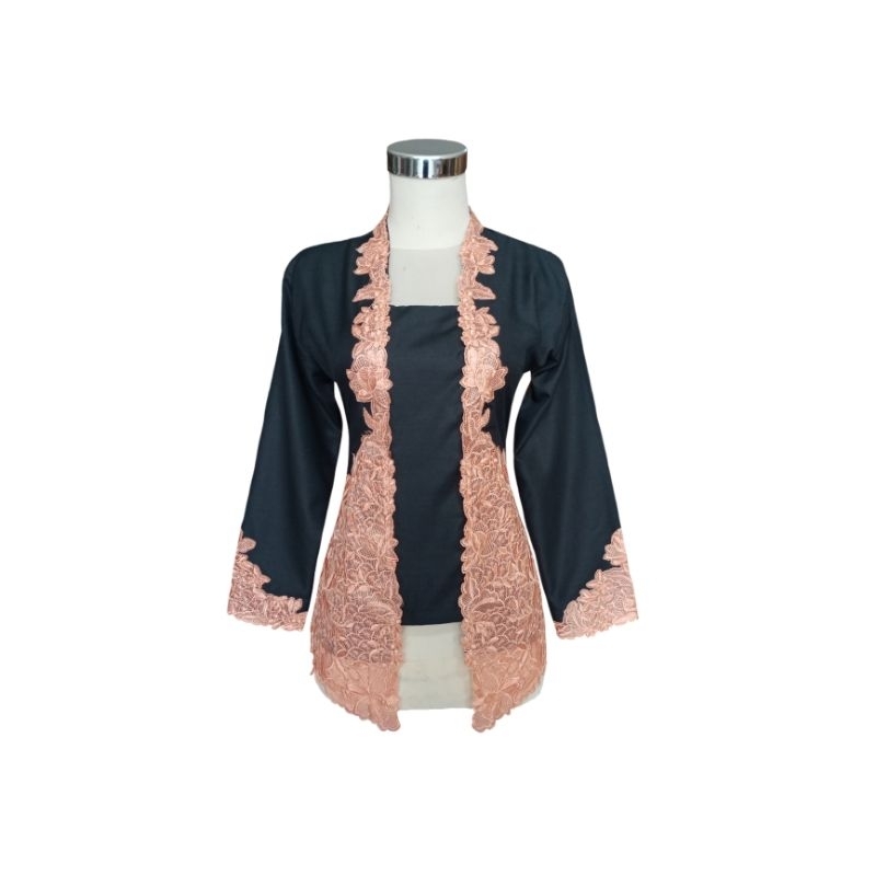 kebaya dirimu style kutu baru hitam bordir krem elegan klasik premium panjang