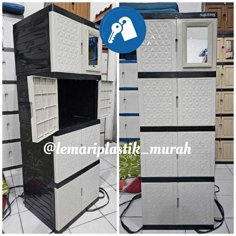 Lemari pakaian, lemari plastik, lemari Tabitha Kaca