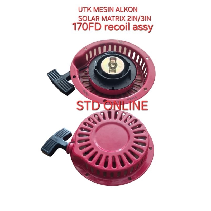 GENERAL (MERAH) 170FC /FD RECOIL STARTER ASSY MESIN 170 FC - TARIKAN STATER MESIN ALKON SOLAR GENERA