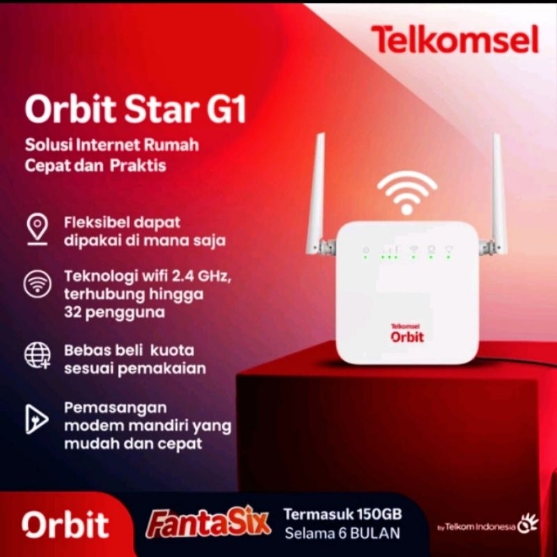 TELKOMSEL ORBIT STAR G1 ROUTER MODEM WIFI 4G BONUS KUOTA 150GB