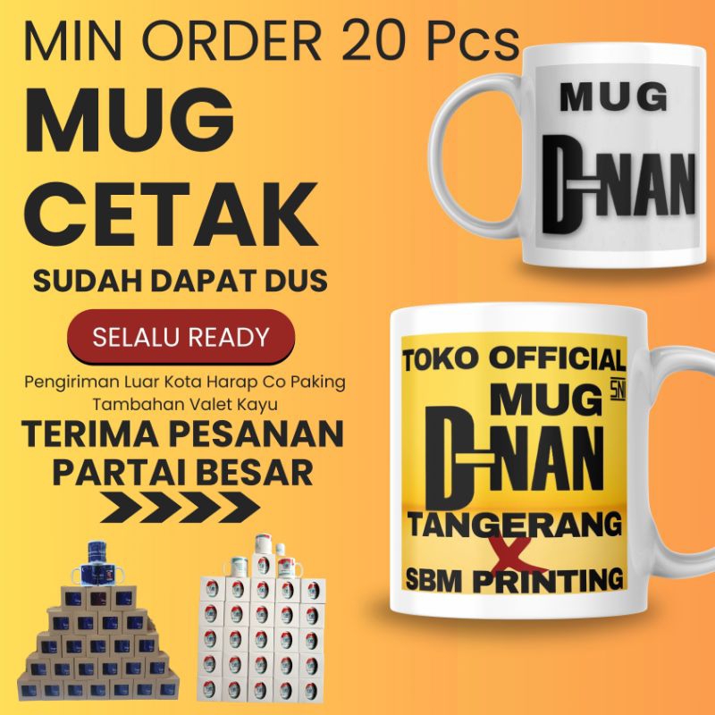 Mug sablon Cetak sublim Custom DNAN IMPOR Coating Import G Custom Desain Bebas