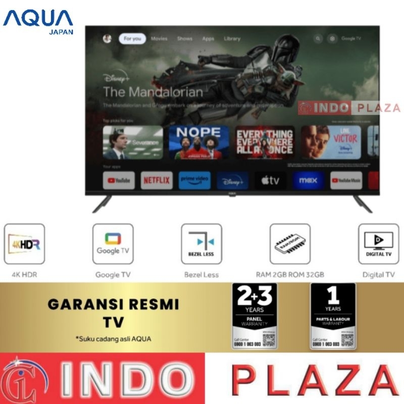 TV AQUA 55 Inch 4K HDR GOOGLE TV AQT55K800UX