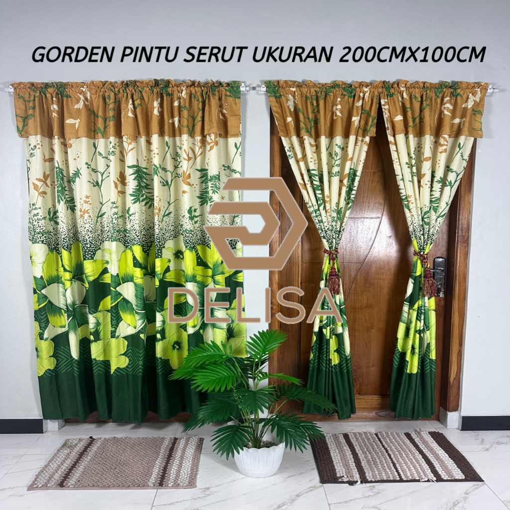 Gorden jendela panjang model serut aesthetic ukuran 100x200 murah