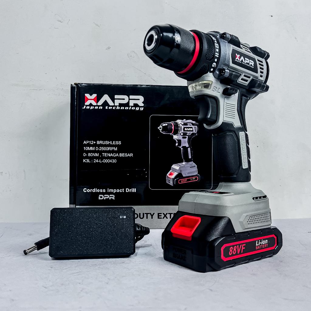 BARU LAGI AP12+ BOR CORDLESS APR Japan 88v 2batrai bor cordless bisa besi beton kayu GARANSI 5 TAHUN