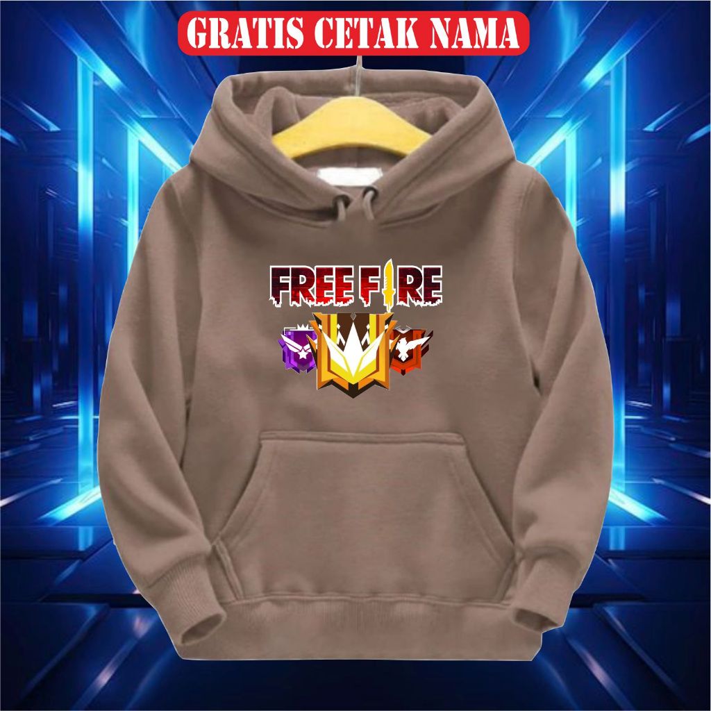 Hoodie Anak FREE FIRE Laki Laki Usia 1-13thn Sweater Hodie Anak Cowok FF Terbaru / Sweter Jaket Anak