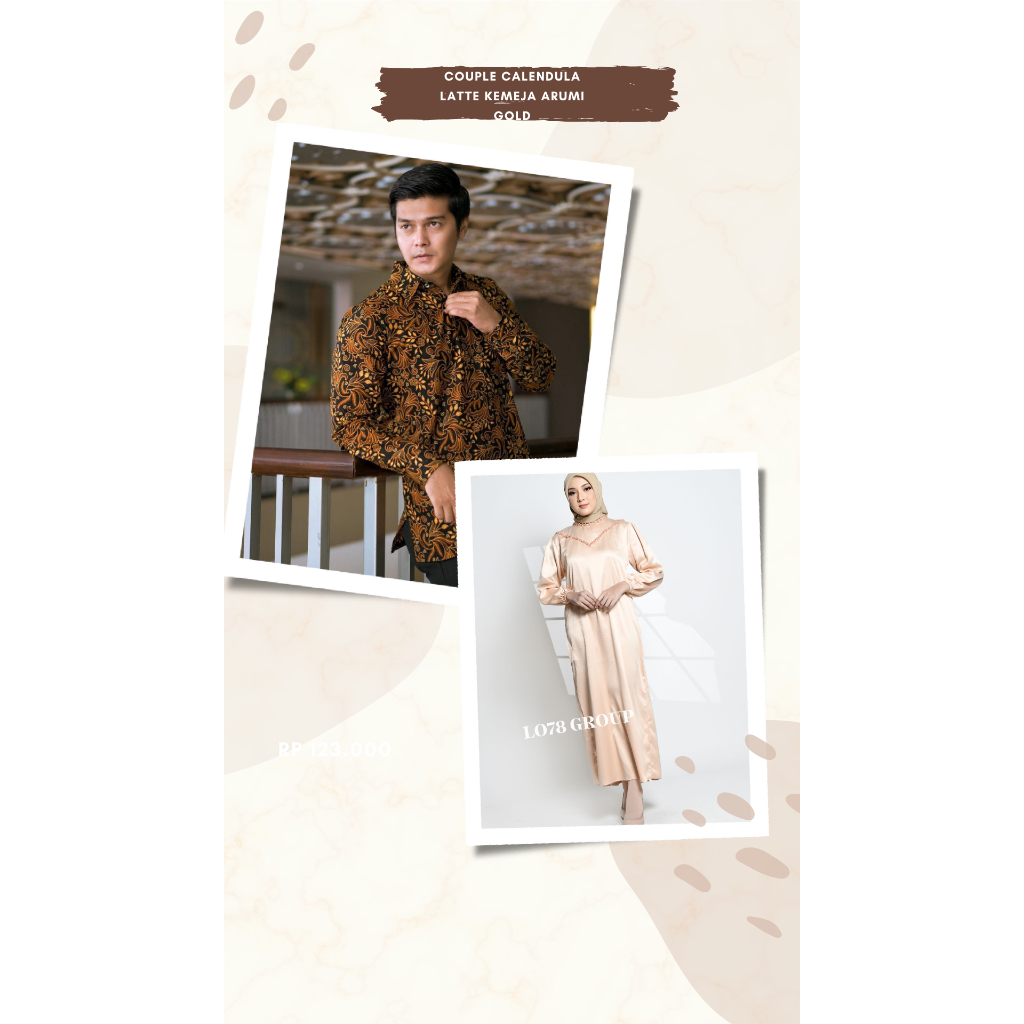 ADA JUMBO DRESS CALENDULA COUPLE KEMEJA BATIK ARUMI GOLDSPESIAL GAMIS LEBARAN TERBARU BAJU BRIDESMAI