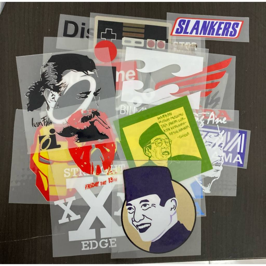 

SABLON STIKER DTF SATUAN TEMA BRAND LOGO GAMBAR KARTUN UKURAN 8 - 9 CM