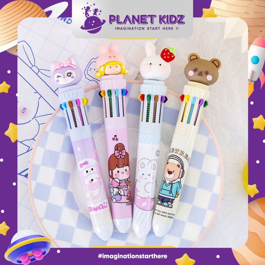 

PLANETKIDZ ATK02 Pulpen karakter isi 10 warna