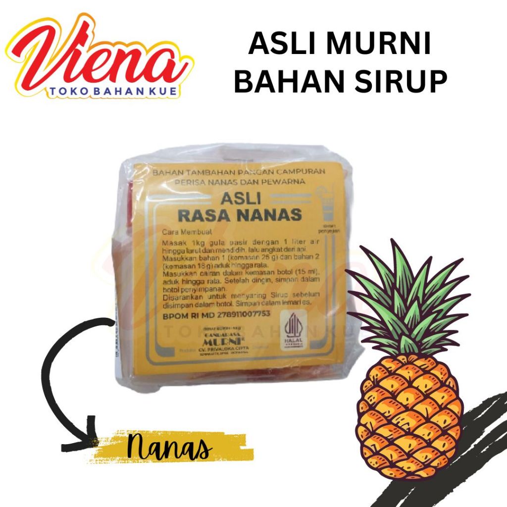 

Asli Murni Bahan Sirup 35gr Melon | Frambozen | CocoPandan | Nanas