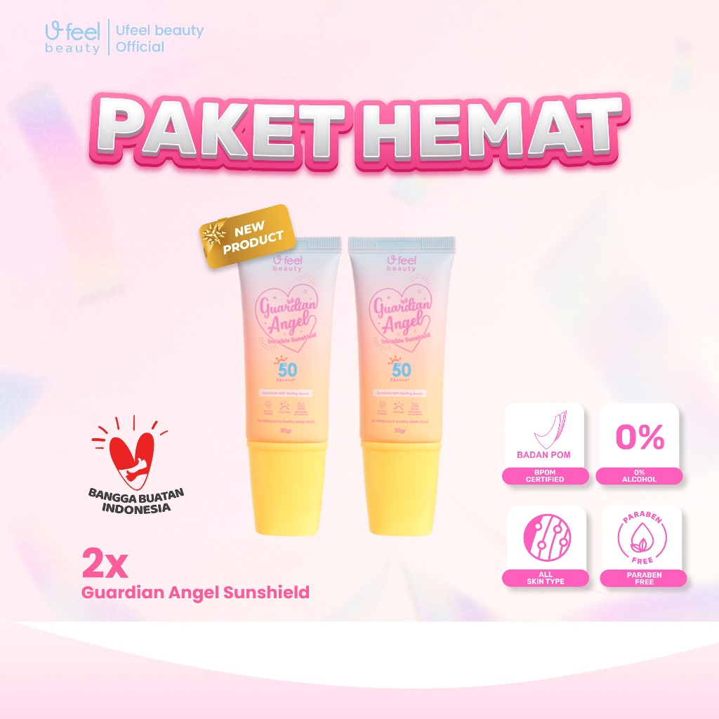 2 PCS UFeel Beauty Guardian Angel Invisible Sunscreen (Tabir Surya)
