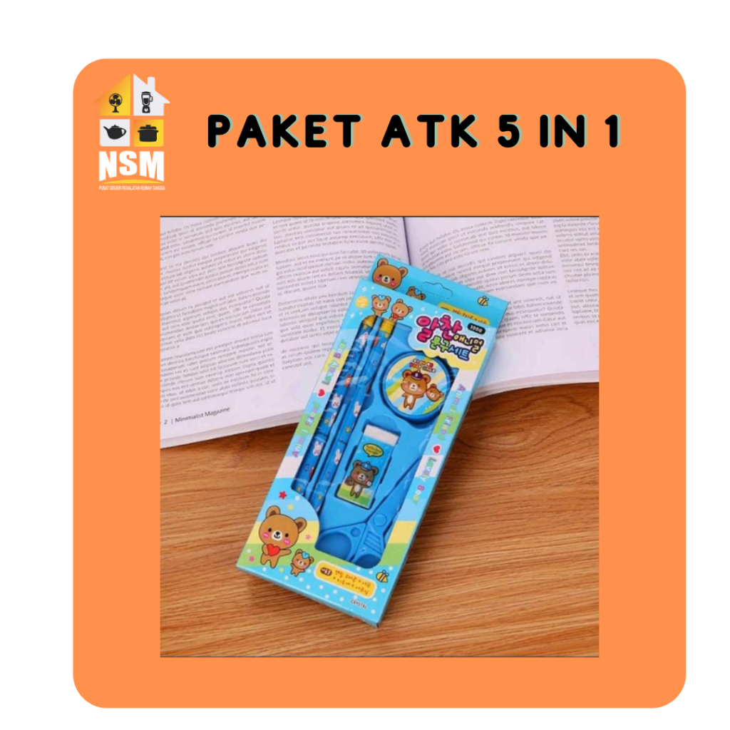 

✨NSM✨Paket atk 5 in 1/Set Stationary Anak Alat Tulis Sekolah Karakter