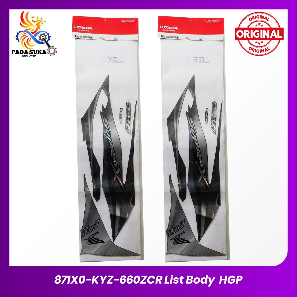 STIKER MOTOR SUPRA X 125 / LIST BODY SET KANAN / STIKER STRIPE STRIPING SUPRA X 125 HELM-IN FI 2011 