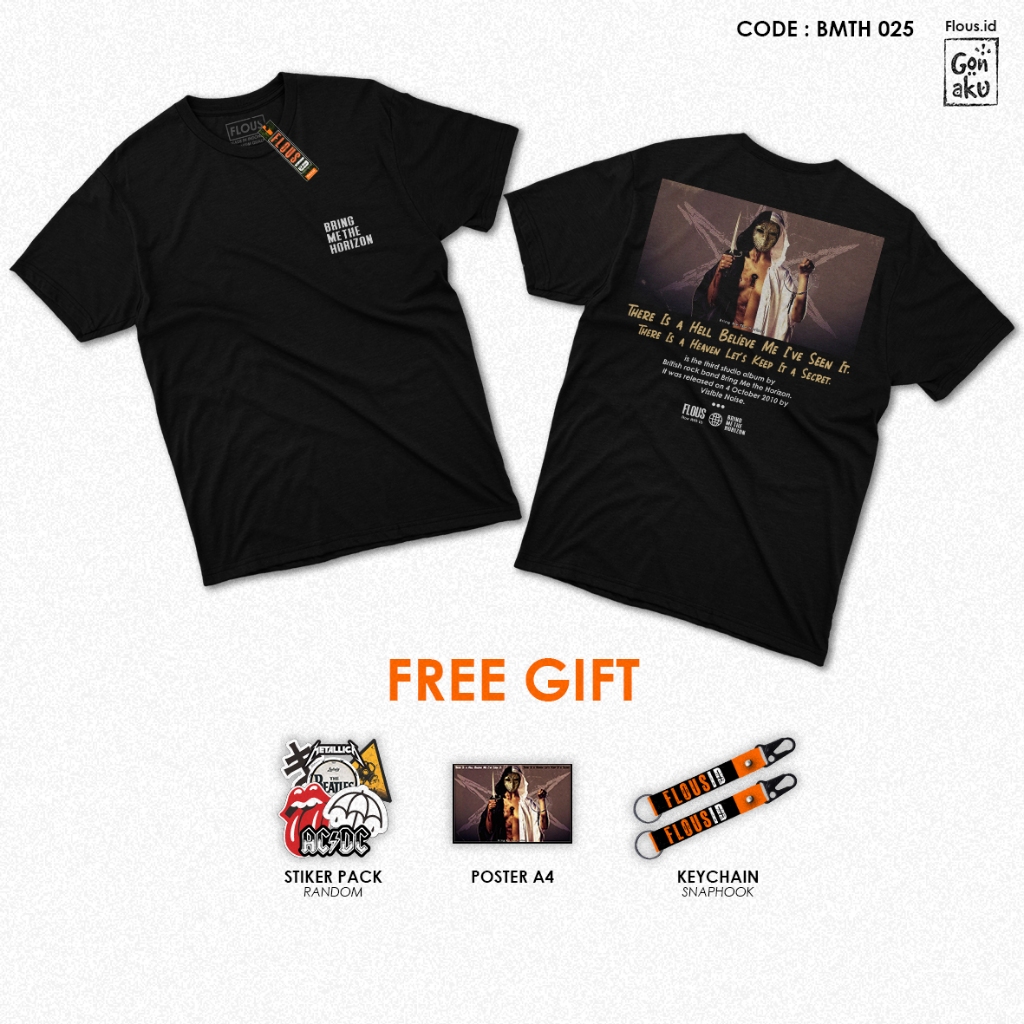 BMTH 025 - Kaos Bring Me The Horizon There Is a Hell ... - Kaos Band T-shirt Music Metal Slow Rock H