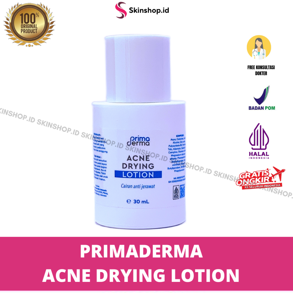 Primaderma Acne Drying Lotion 30ml Original / Losion Pengering Jerawat BPOM Aman