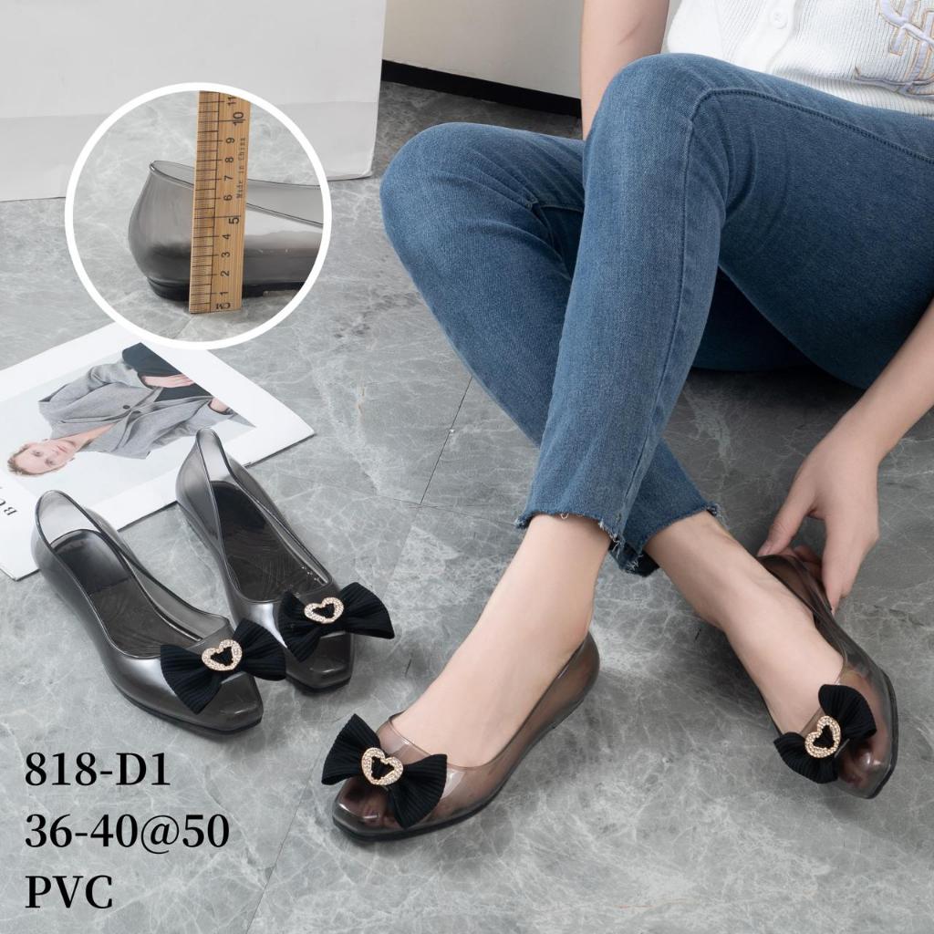 Sepatu Kaca Jelly Wanita Flatshoes Jelly Pita 818-D1