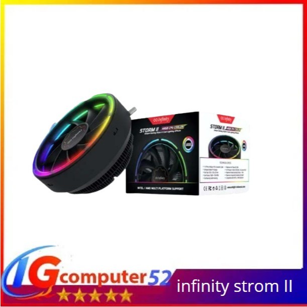 COOLER FAN INFINITY STORM ( Auto RGB CPU COOLER ) 4 Heat Pipe