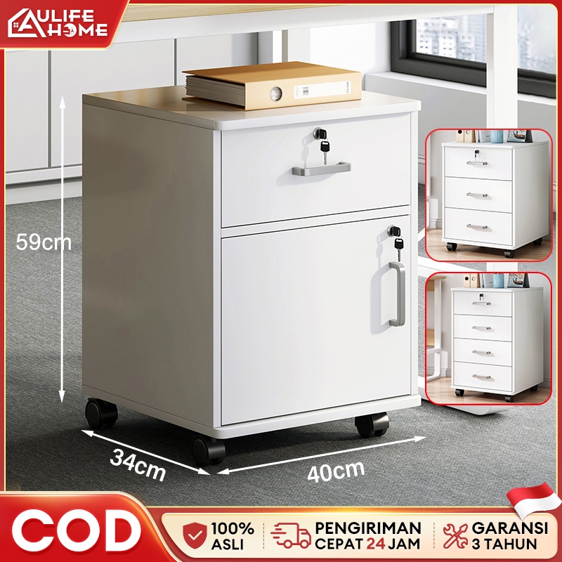 Meja Nakas Dengan Kunci Laci Lemari kantor laci Loker kabinet rendah Meja Nakas Bed Side Laci