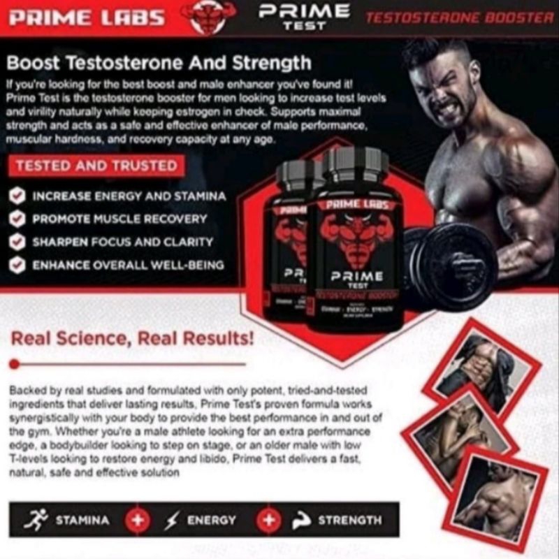 PRIME LABS MENS TESTOSTERON BOOSTER ASLI 100% ORIGINAL OBAT PENAMBAH HORMON TESTOSTERON ESTROGEN PRI