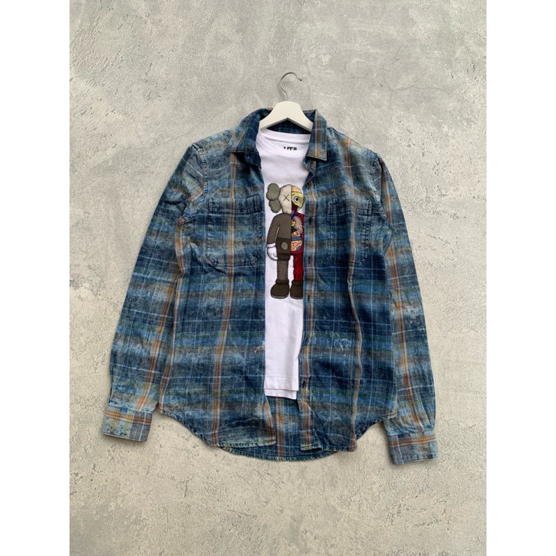 KEMEJA FLANEL ZARA MAN TIE DYE SECOND BRANDED