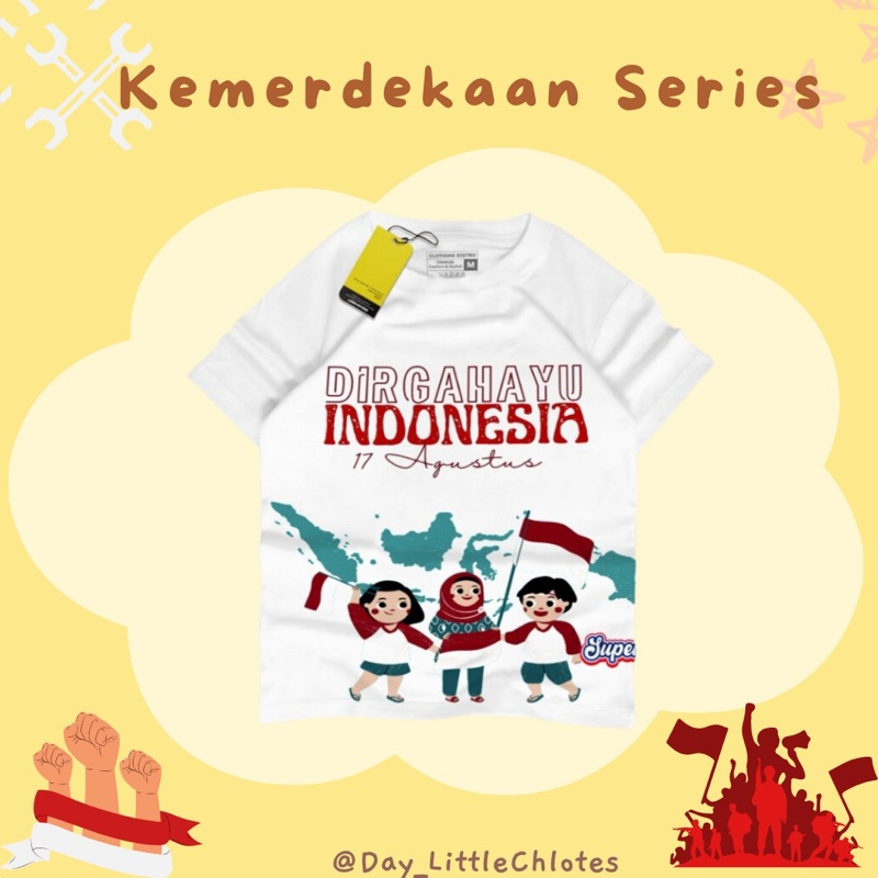 Kaos Kemerdekaan Anak 17san Dirgahayu Indonesia Umur 10 Tahun Merdeka warna Merah Putih