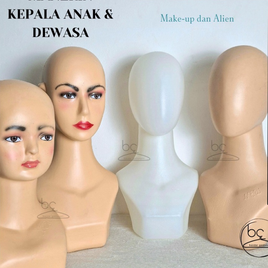 HJ6 Patung Manekin Kepala Anak Dewasa Makeup  Alien Display Kerudung Patung Leher Manekin Jilbab Man