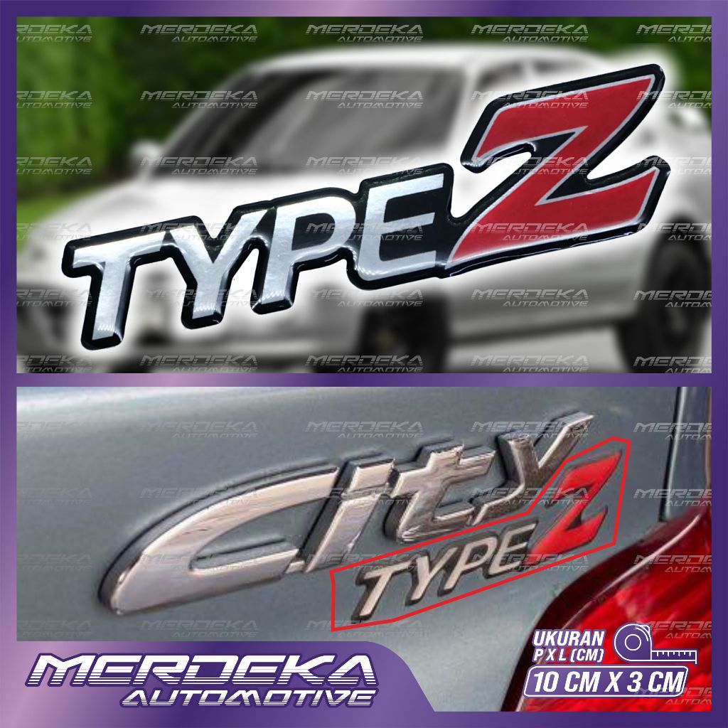 Emblem timbul Type Z honda city | emblem timbul untuk honda city type z