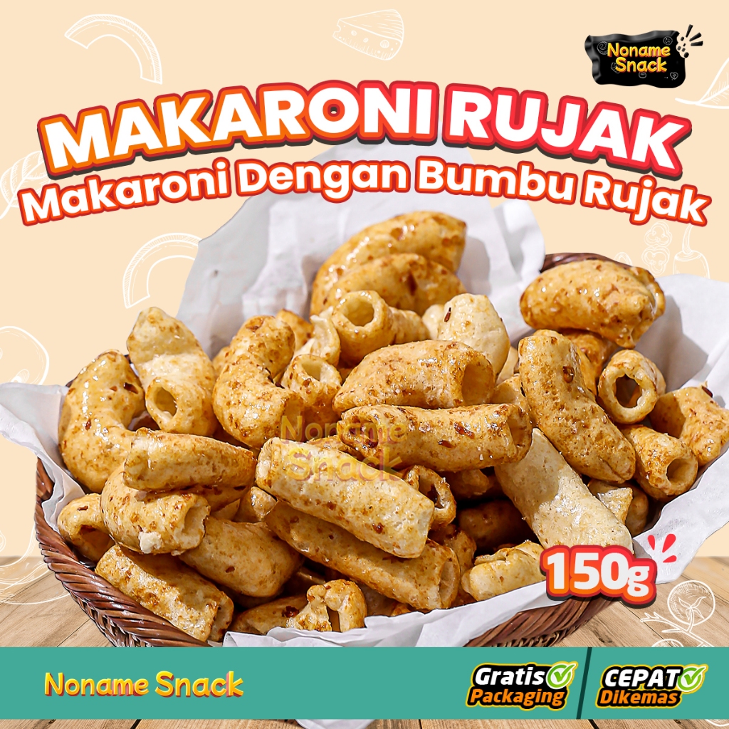 

NoName Snack - Makaroni Bumbu Rujak Cemilan Pedas Manis Asem Grosir 150gr