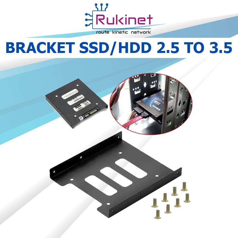 Bracket SSD HDD Caddy 2.5 to 3.5 inch Plat Dudukan Besi untuk PC Komputer