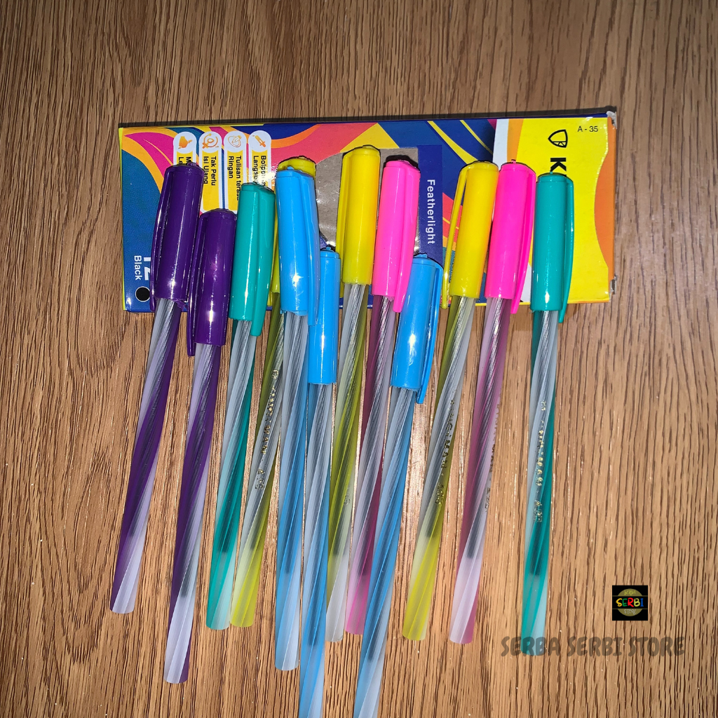 BOLPOIN KINGSMAN RAINBOW 12 PCS PULPEN ULIR / PULPEN LILIN KINGSMAN / PULPEN MURAH / PULPEN GROSIR