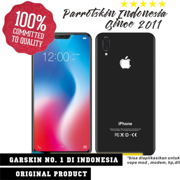 HEBOH Garskin Skin Oppo A37 A39 A3S A1k F3 F5 F7 dll Iphone Style Black