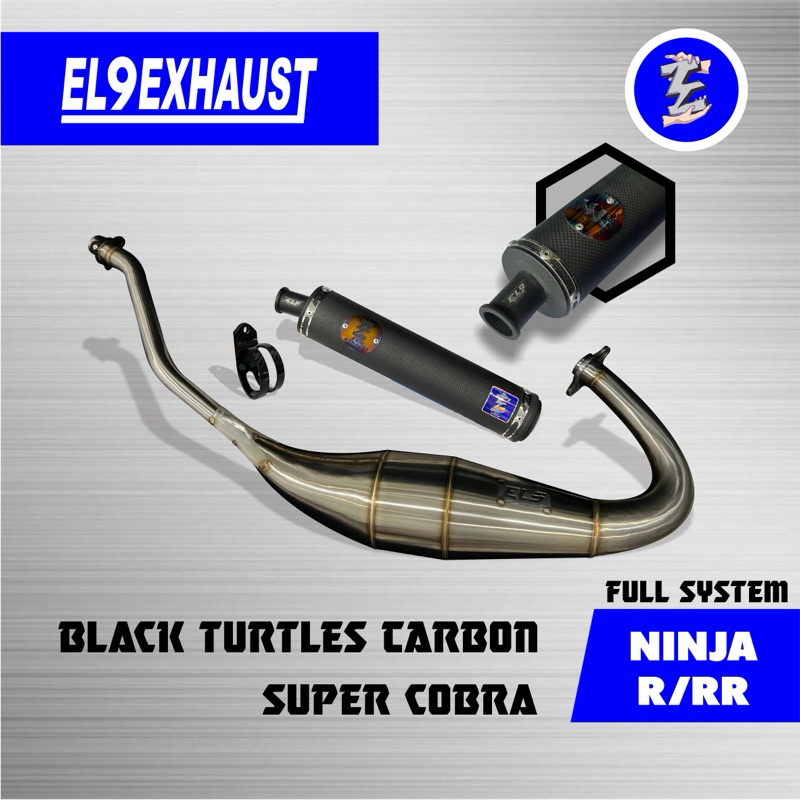 knalpot super cobra ninja R/SS/RR stainless press black turtles carbon EL9