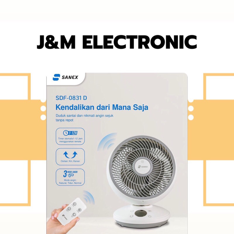 Kipas Angin Meja Sanex 8 Inch dengan Remot, Kipas Meja Sanex 8 Inch