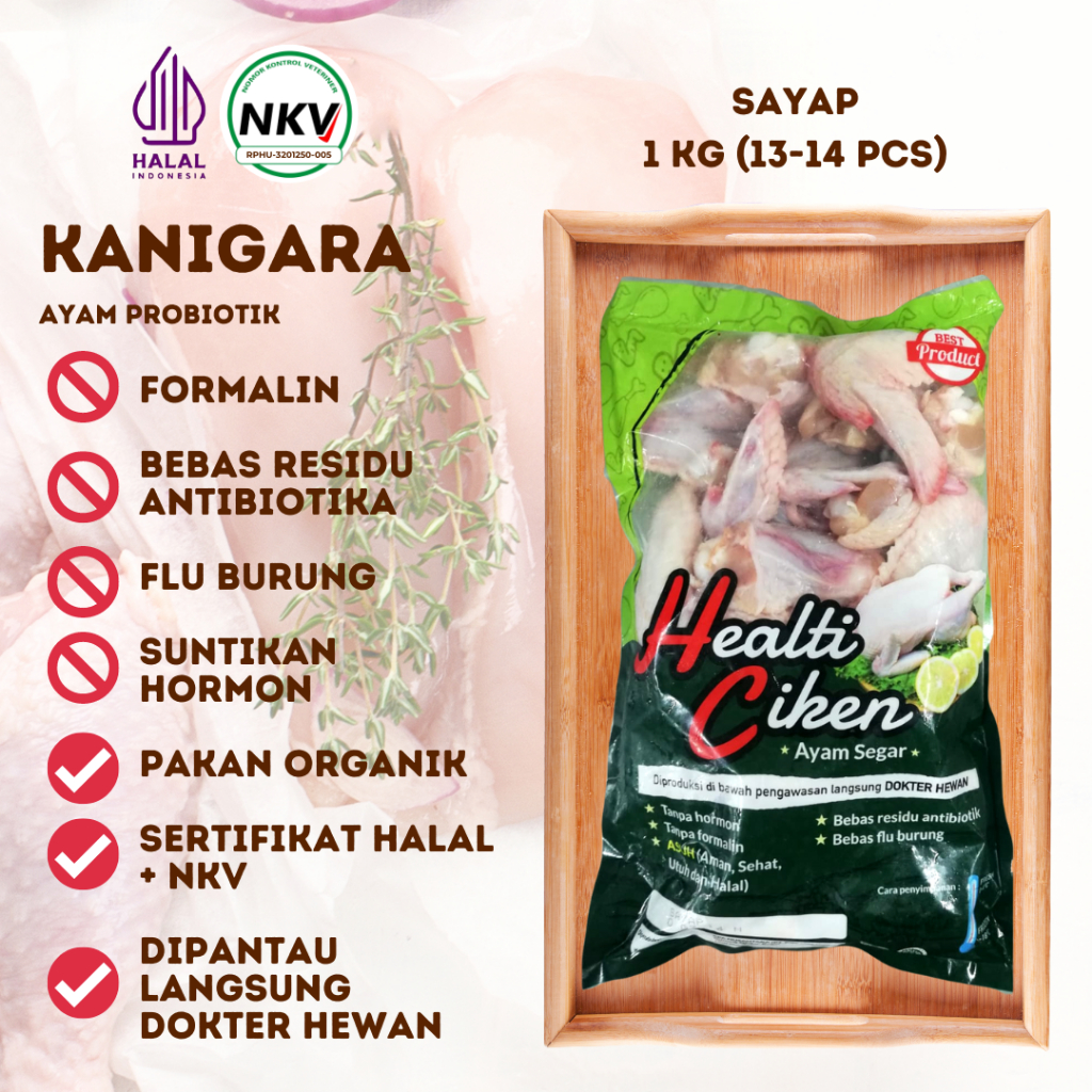 

HEALTI CIKEN SAYAP AYAM CHICKEN WINGS HALAL HEALTHY CHICKEN 0,9-1KG