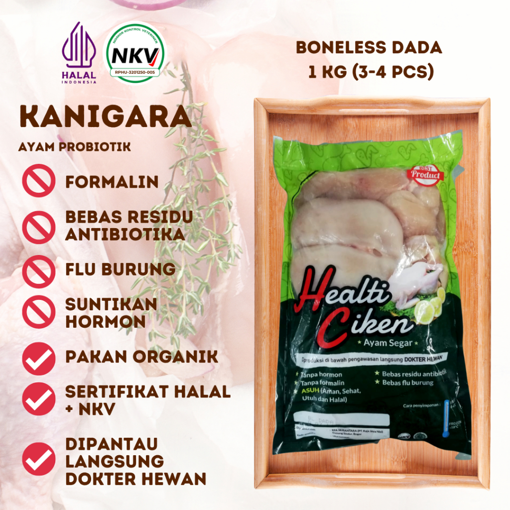 

HEALTI CIKEN BONELESS DADA AYAM FILLET HALAL HEALTHY CHICKEN 0,9-1KG