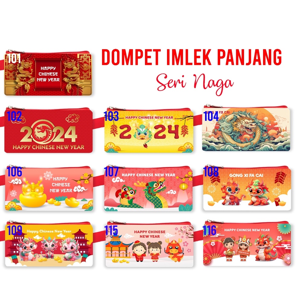 

DISKON Angpao Imlek Panjang Naga Dragon Chinese New Year Red Envelope Wallet Angpao Ang Pao Hongbao Hong Bao Dompet