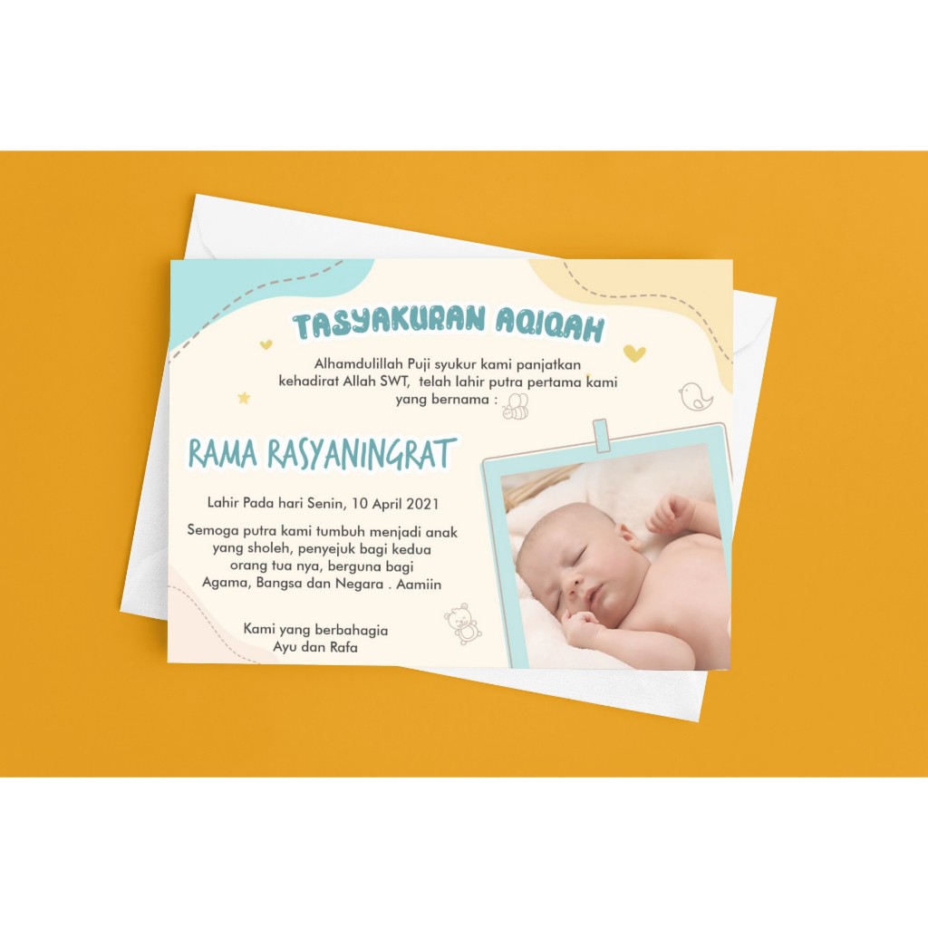 

KARTU NAMA TASYUKURAN KELAHIRAN BAYI DAN AQIQAH
