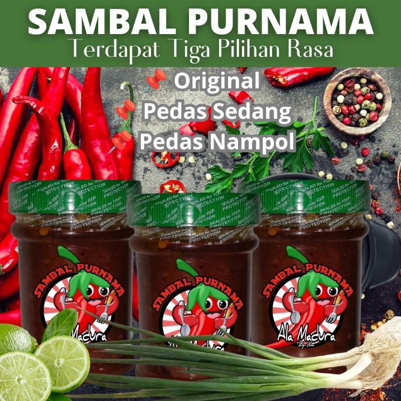 

SAMBAL PURNAMA ASLI DAN DIPRODUKSI DI MADURA BISA KIRIM KE SELURUH INDONESIA