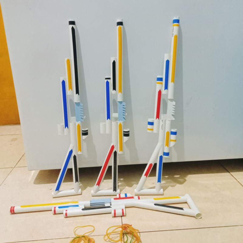 Mainan Tembakan Paralon / Mainan tembak PVC Peluru Karet Mudah di Gunakan Rubber Band Gun 5x tembak 