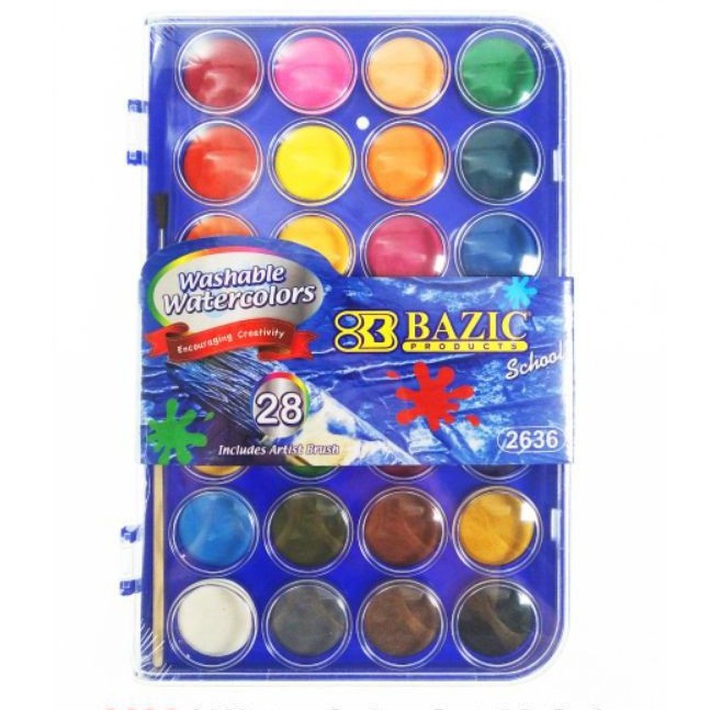 

MURAH MERIAH Cat Air Water Color Cake Bazic 28 Warna Washable Watercolour Palet Set