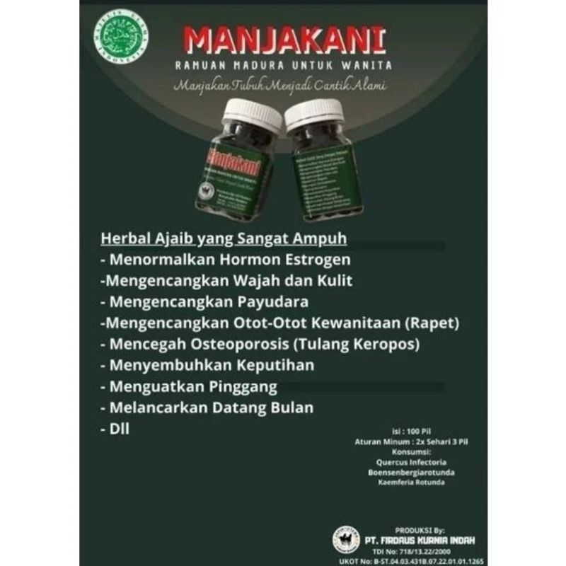 jamu manjakani isi 100 pil ramuan madura original merapatkan miss v